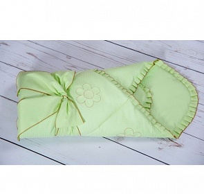 Конверт - одеяло на выписку из серии Ромашки, сезон весна, цвет зеленый (Мой Ангелок, 00-0011832 _зеленый)